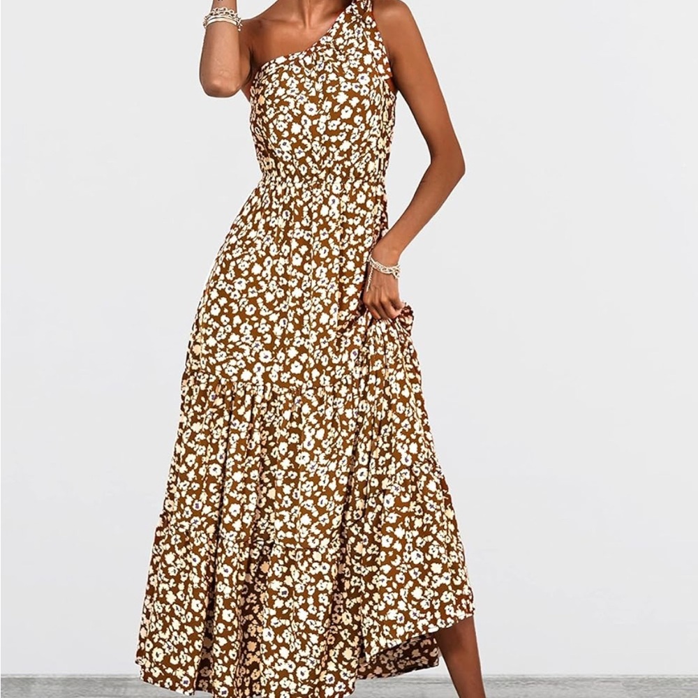 ***SOLD** Floral Brown Maxi Dress